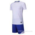 Aangepast blanco wit blauw voetbal jersey ontwerp